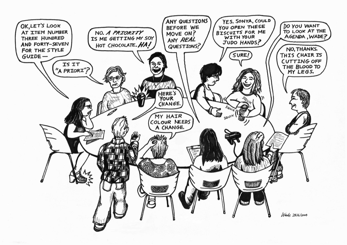 MJA Staff Editorial Meeting 2014 cartoon